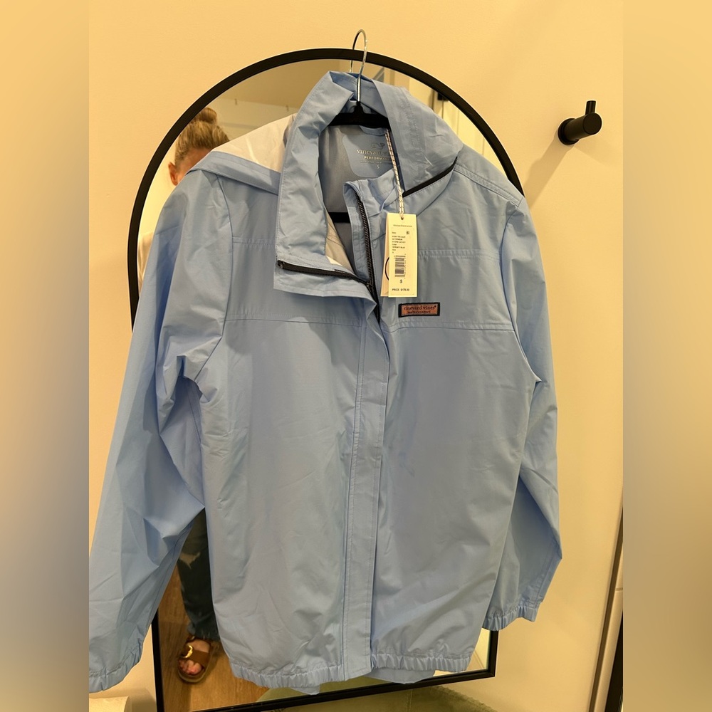 Vineyard Vines Light Blue Packable Rain Jacket